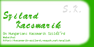 szilard kacsmarik business card